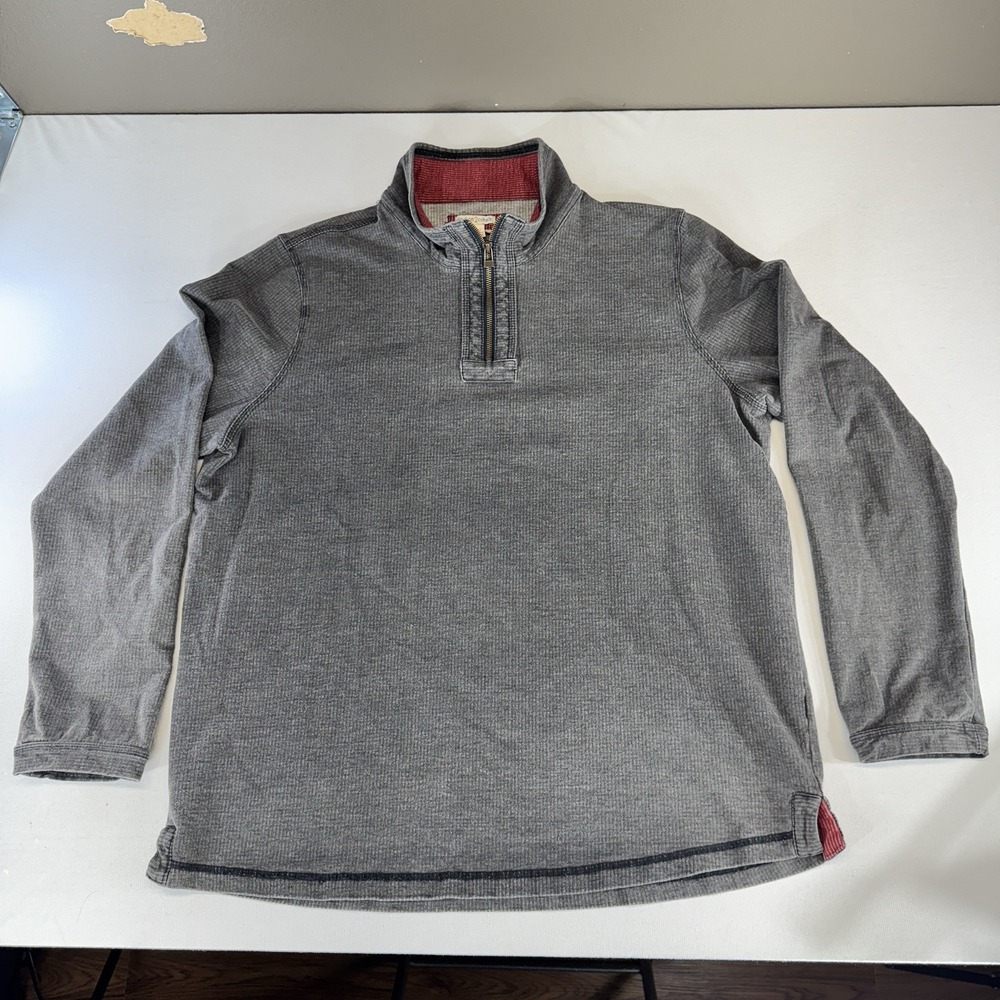 Carbon 2 Cobalt 1/4‎ Zip Shirt Mens Large L Gray Long Sleeve Henley Pullover